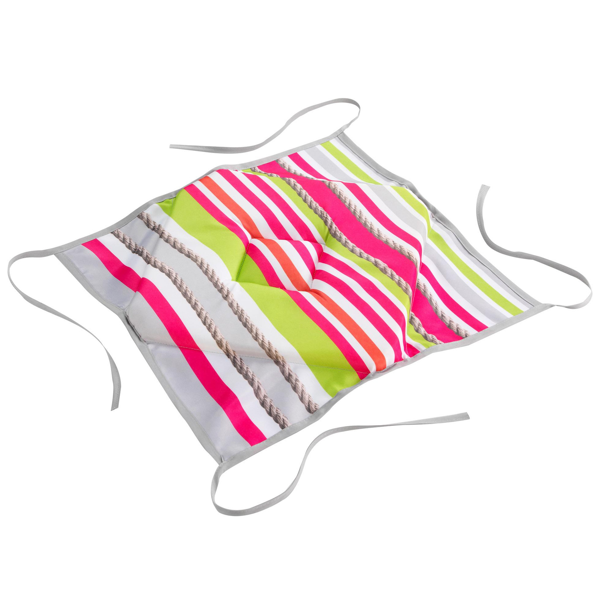 Eden Coussin galette de chaise rayée matelot