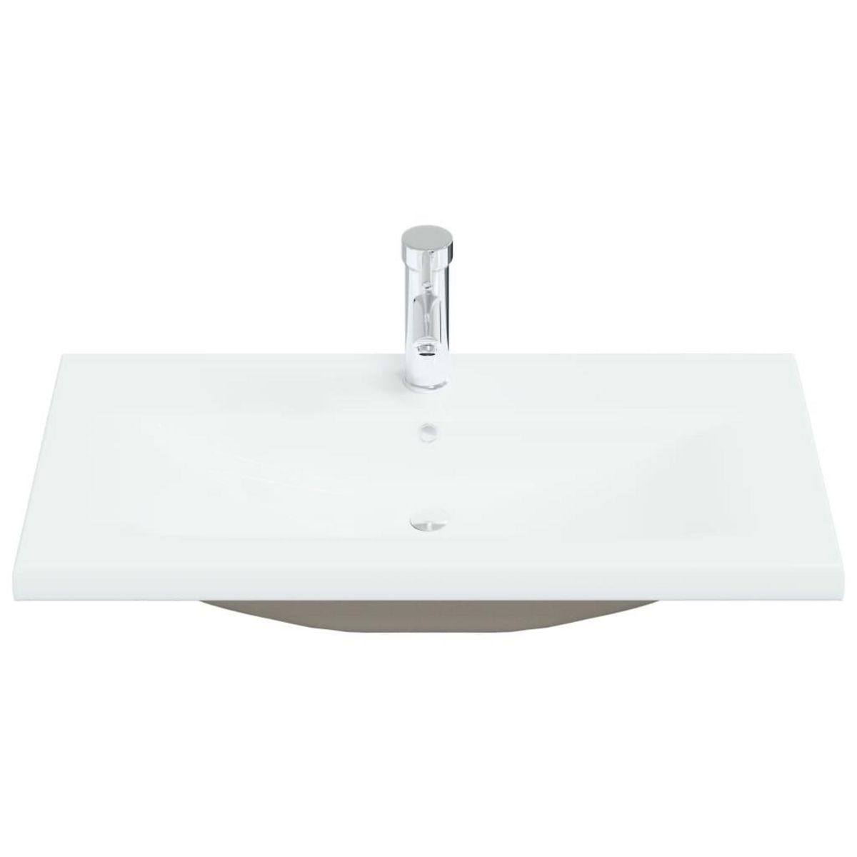 VIDAXL Lavabo encastre avec robinet 81x39x18 cm ceramique blanc