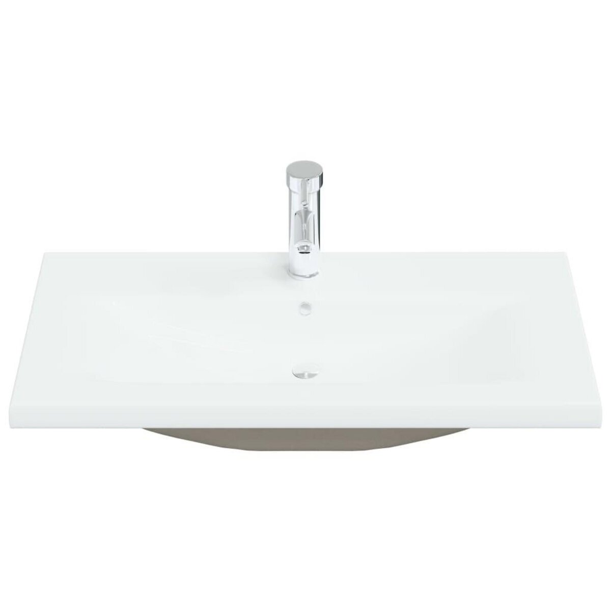 VIDAXL Lavabo encastre avec robinet 81x39x18 cm ceramique blanc