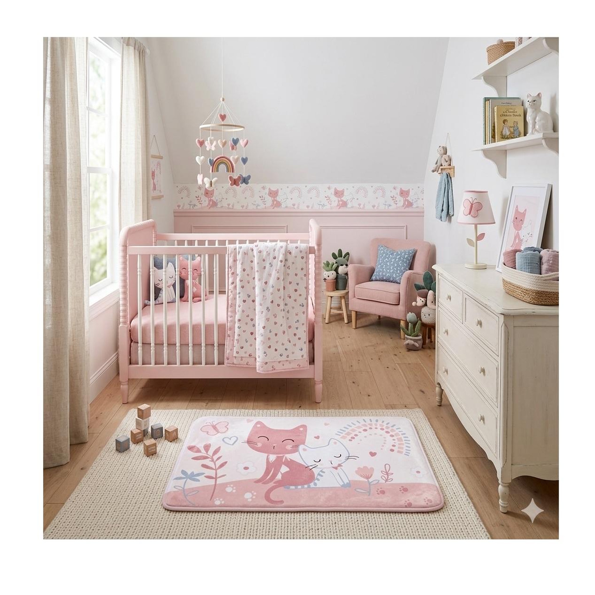 Voir la diapositive 2 : Eden Tapis velours motif chats douceur et fantaisie