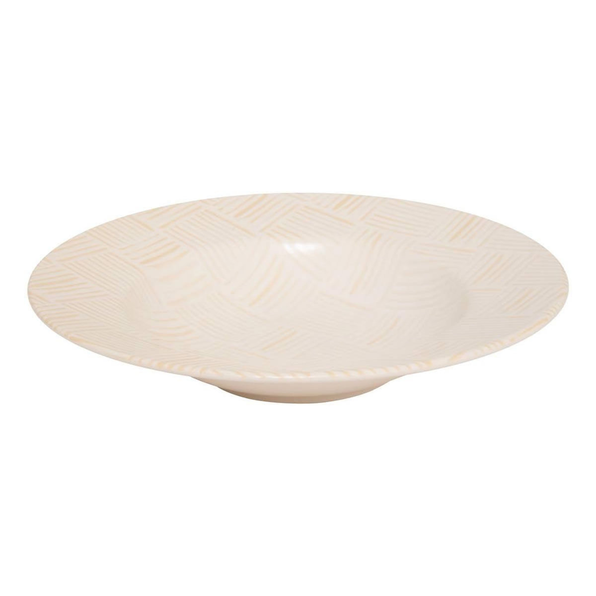 SECRET DE GOURMET Lot de 6 Assiettes à Pâtes  Laetitia  28cm Crème