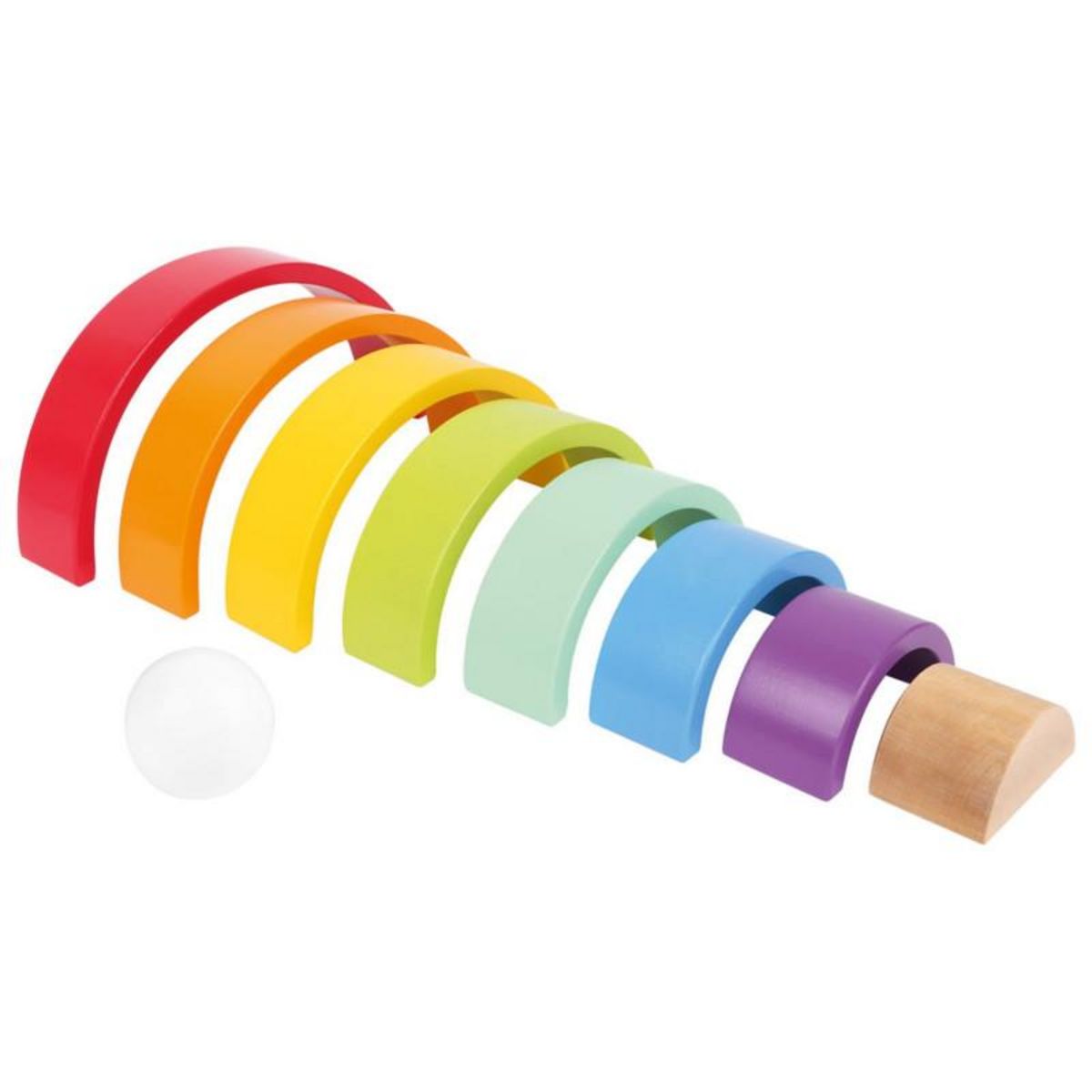 SMALL FOOT Small Foot - Wooden Building Blocks Rainbow, 9pcs. 6969
