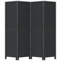 Voir la diapositive 4 : VIDAXL Cloison de separation 4 panneaux noir bois de paulownia massif