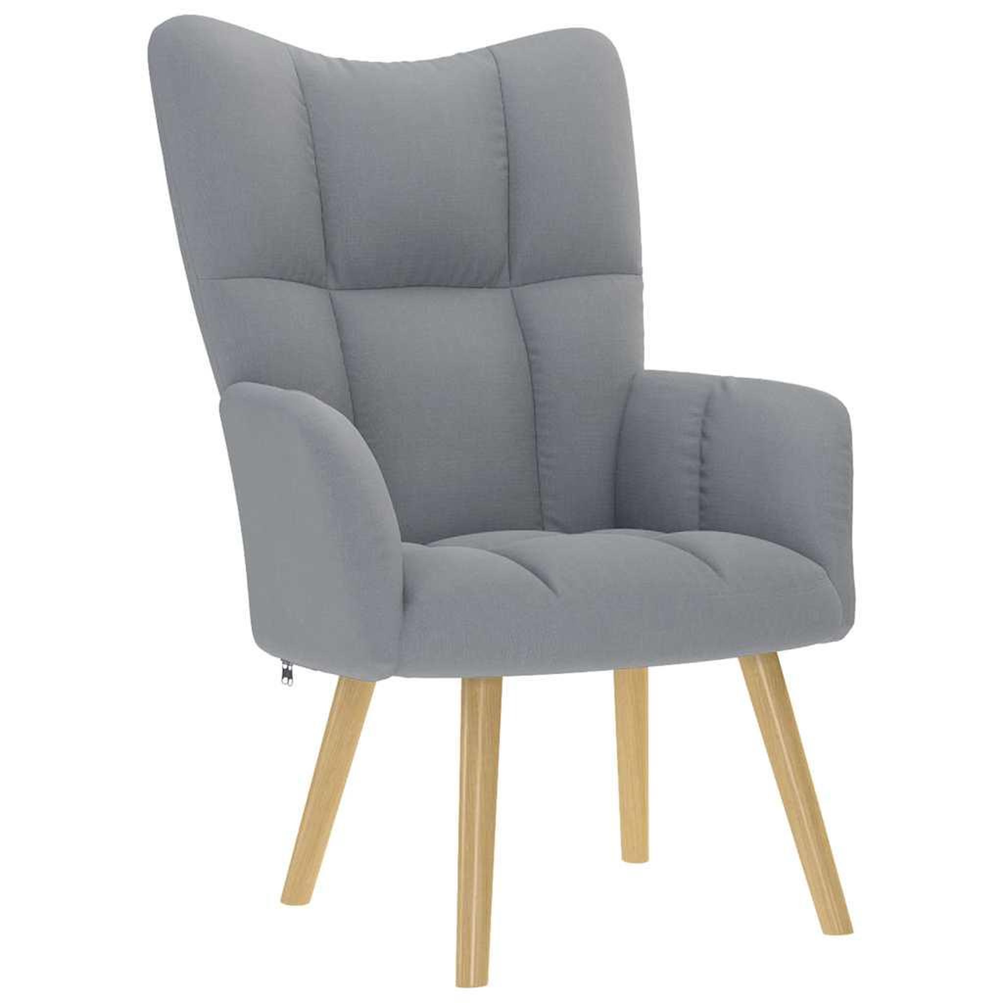 Voir la diapositive 5 : VIDAXL Chaise de relaxation avec repose-pied Gris clair Tissu
