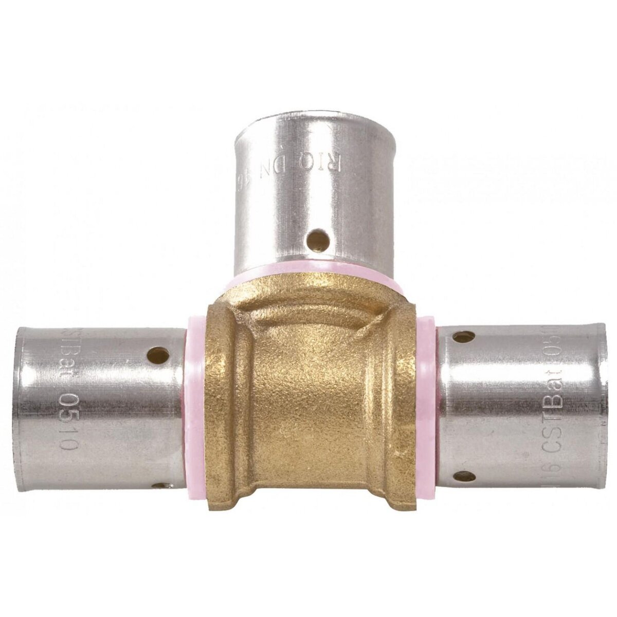 CENTRALE BRICO Raccord Té égal à sertir laiton D.12 pour tube en per