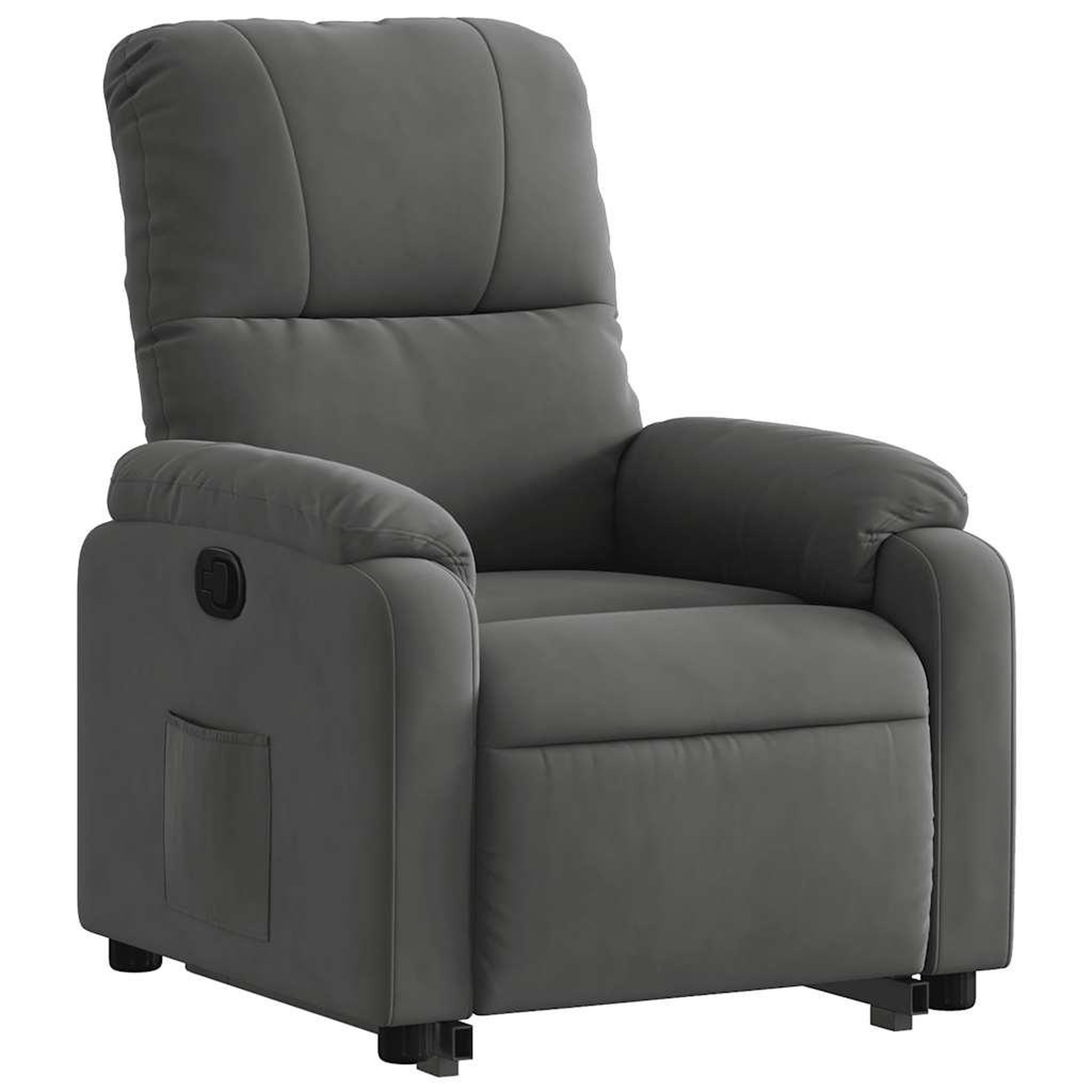 Voir la diapositive 4 : VIDAXL Fauteuil inclinable gris fonce tissu microfibre