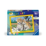 RAVENSBURGER CreArt Kids 18x24cm Petits léopards, Kit de peinture par numéros Numéro d'Art, Des 9 ans, 25832, Ravensburger
