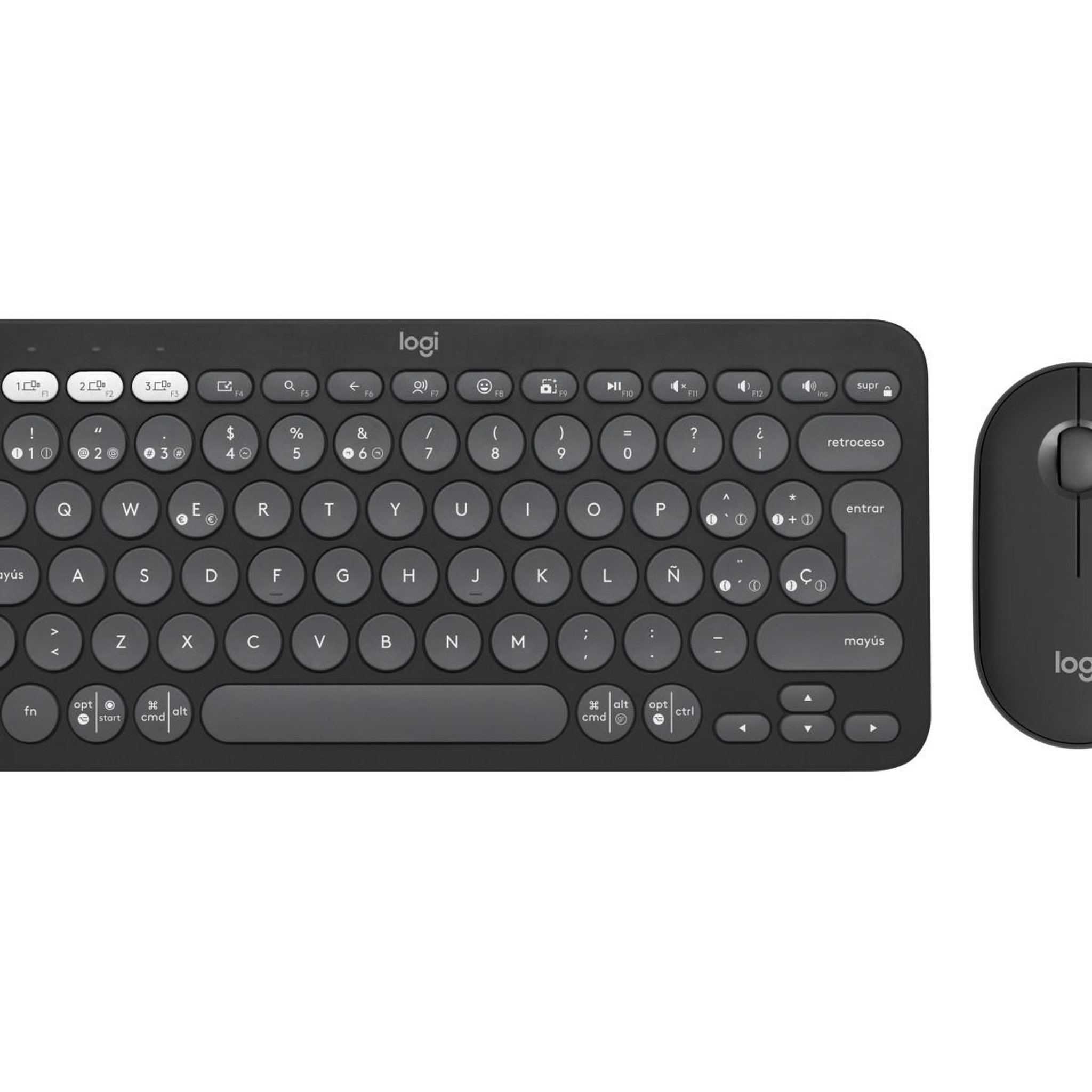Voir la diapositive 3 : Logitech Logitech 920-012227 clavier souris incluse universel rf sans fil + bluetooth qwerty espagnole graphite