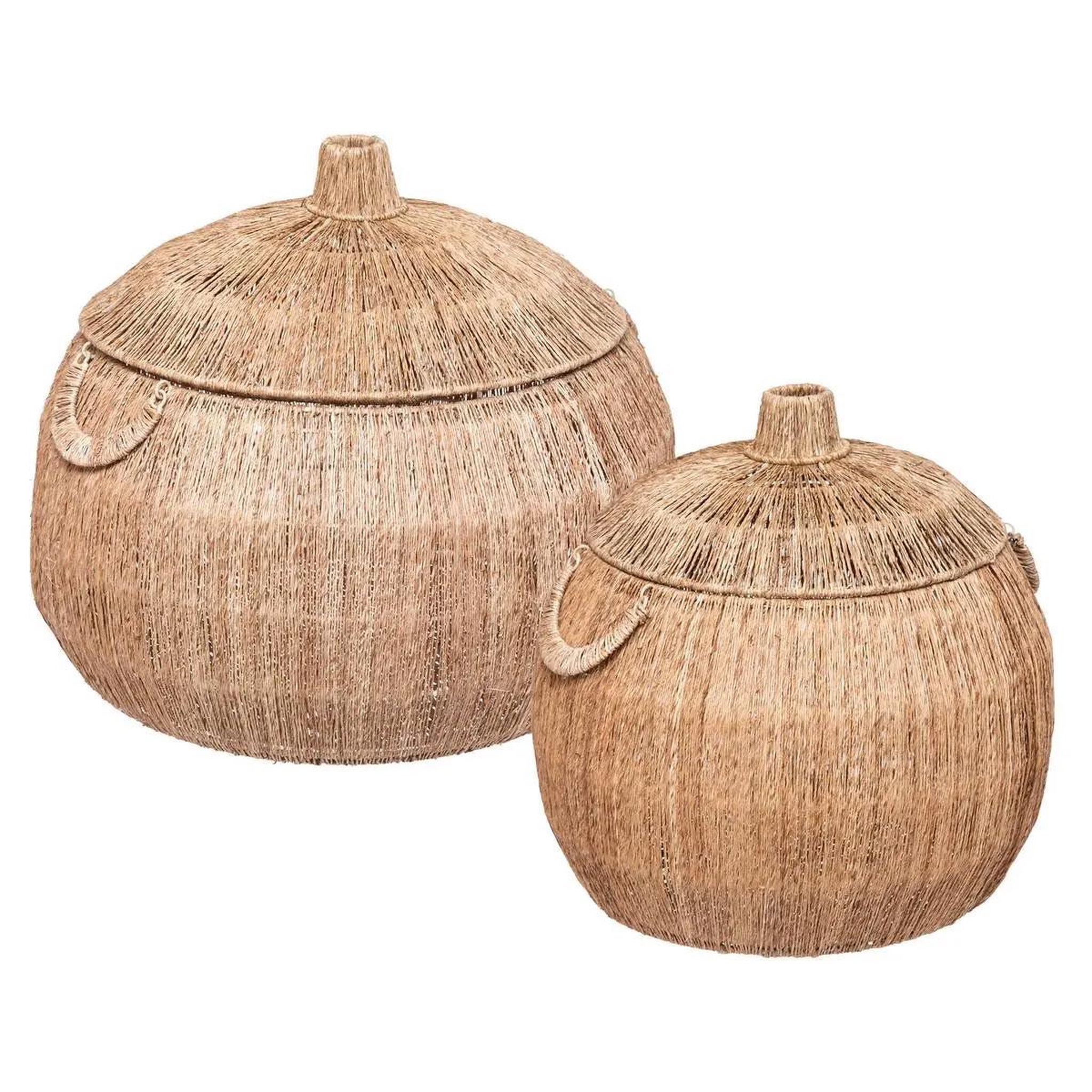 ATMOSPHERA Lot de 2 paniers  tropique australe  54cm beige