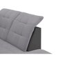 Canapé d'angle droit convertible avec coffre et têtières réglables PU gris et tissu gris RECITAL 