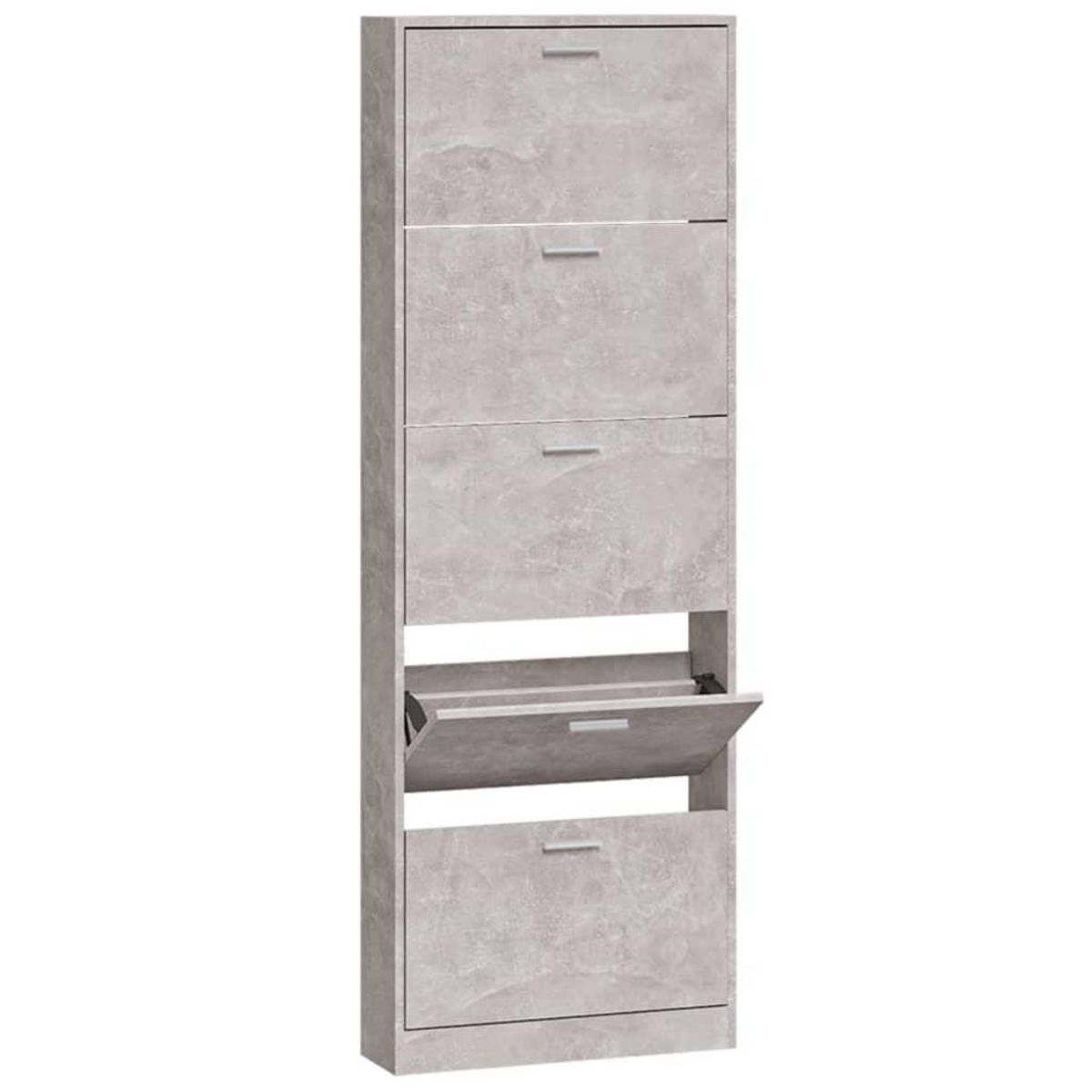 VIDAXL Armoire a chaussures Gris beton 59x17x169 cm Bois d'ingenierie