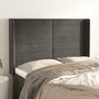 Voir la diapositive 1 : VIDAXL Tete de lit avec oreilles Gris fonce 147x16x118/128 cm Velours