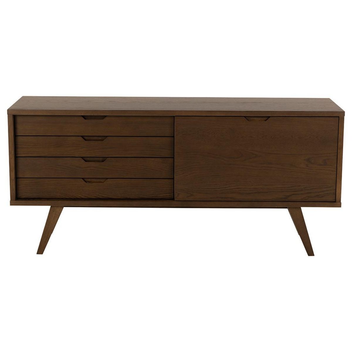LISA DESIGN Pauline - buffet - chêne foncé - 4 tiroirs et 1 porte - 160 cm