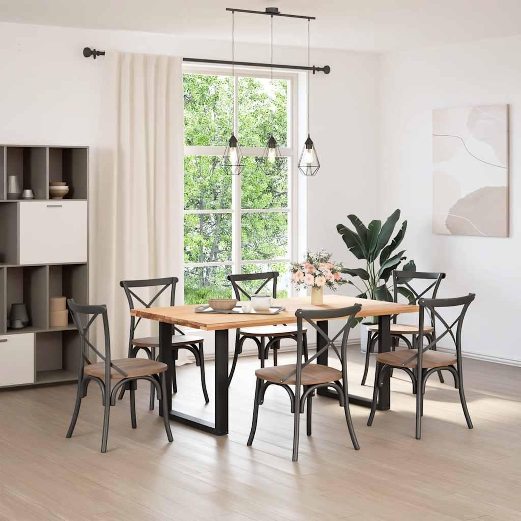 Voir la diapositive 2 : VIDAXL Pieds de table a manger forme de U 2 pcs noir 80x(72-73) cm
