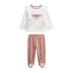 Petit Béguin Ensemble bébé sweat et pantalon en velours Oona. Coloris disponibles : Rose