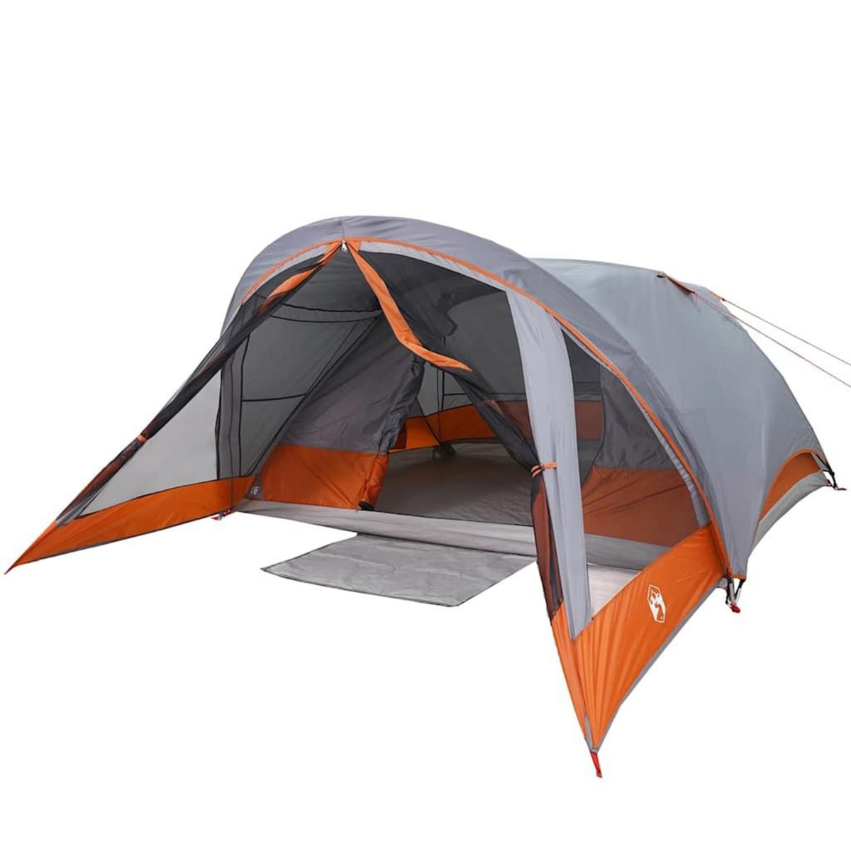 VIDAXL Tente de camping de cabine 4 personnes gris orange impermeable