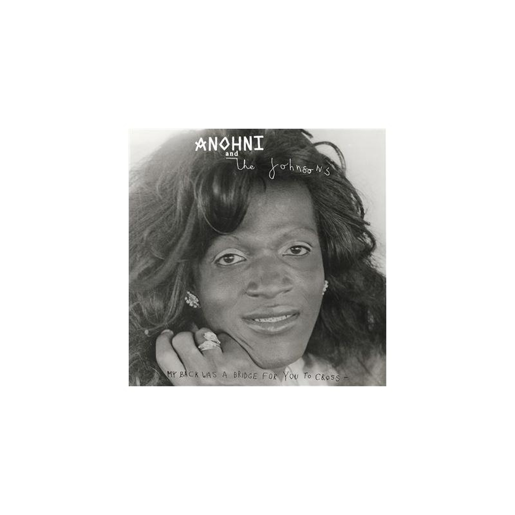 Pochette vinyle monochrome  my back was a bridge for you to cross  – portrait noir et blanc