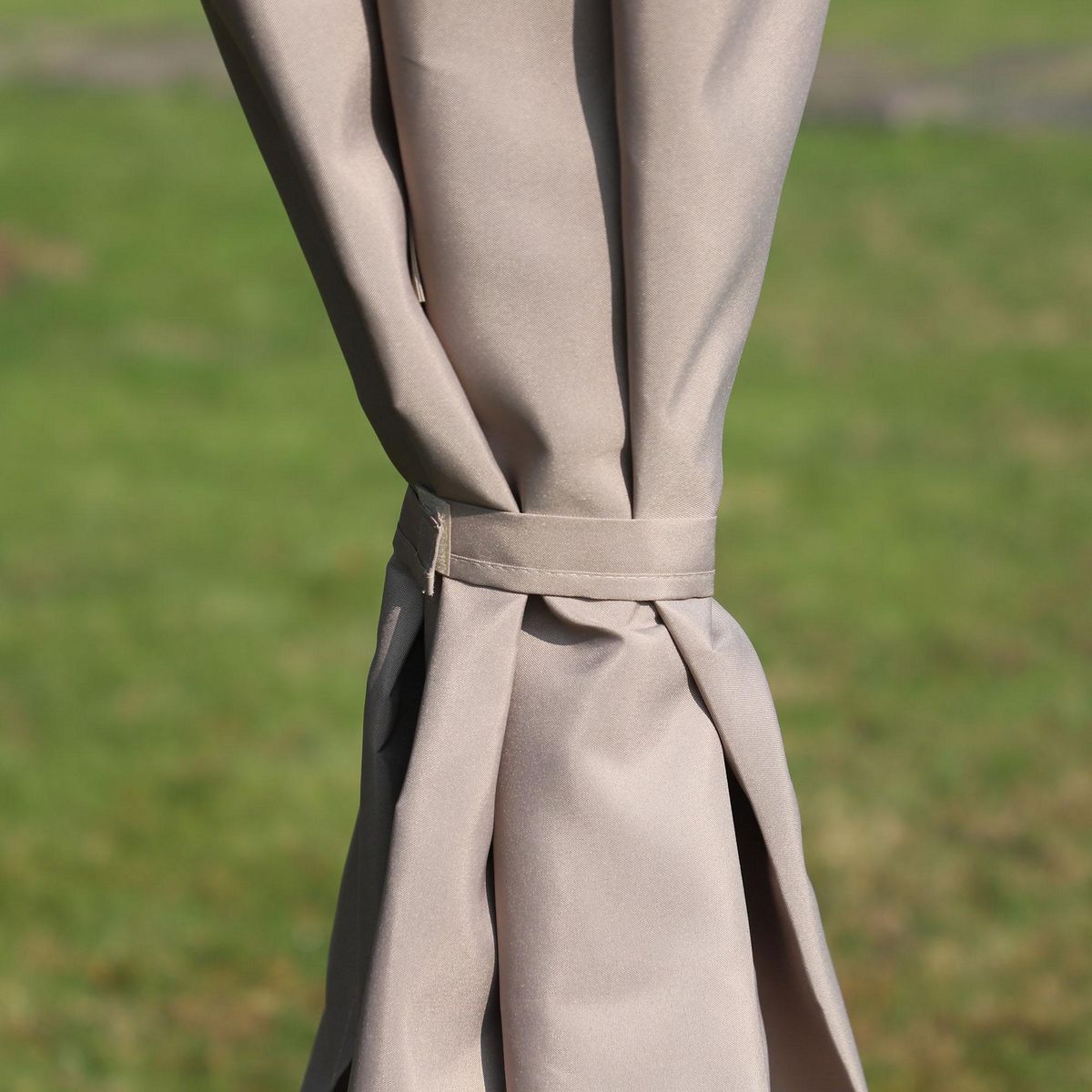 OUTSUNNY Tonnelle barnum pavillon de jardin style colonial double toit toiles latérales amovibles taupe