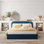 Voir la diapositive 5 : Rendez vous déco Lit double avec coffre 140x190 cm en tissu bleu-Tilly