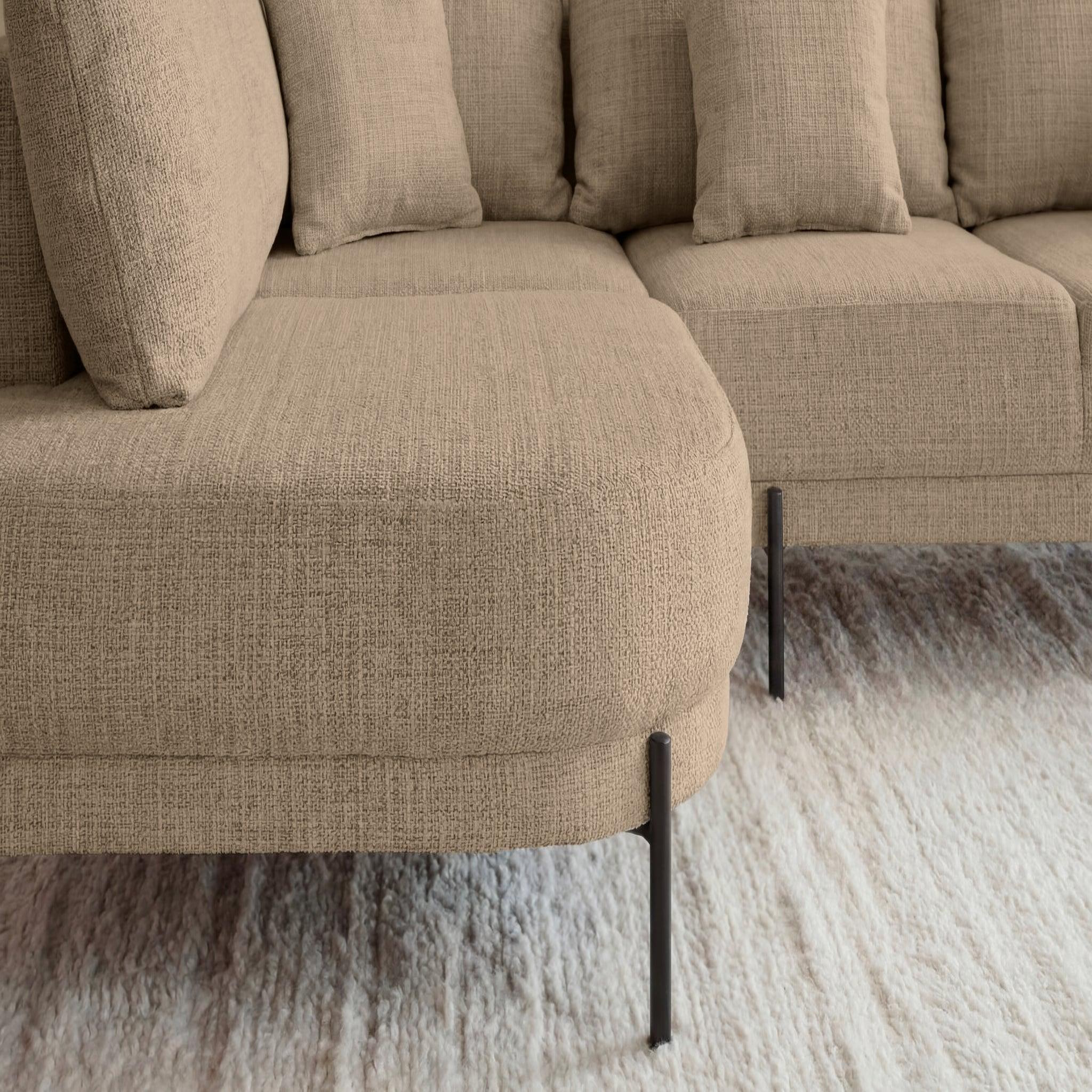 Voir la diapositive 5 : CASANOVA PARIS Bianca - canapé d'angle tissu chenille 4 places