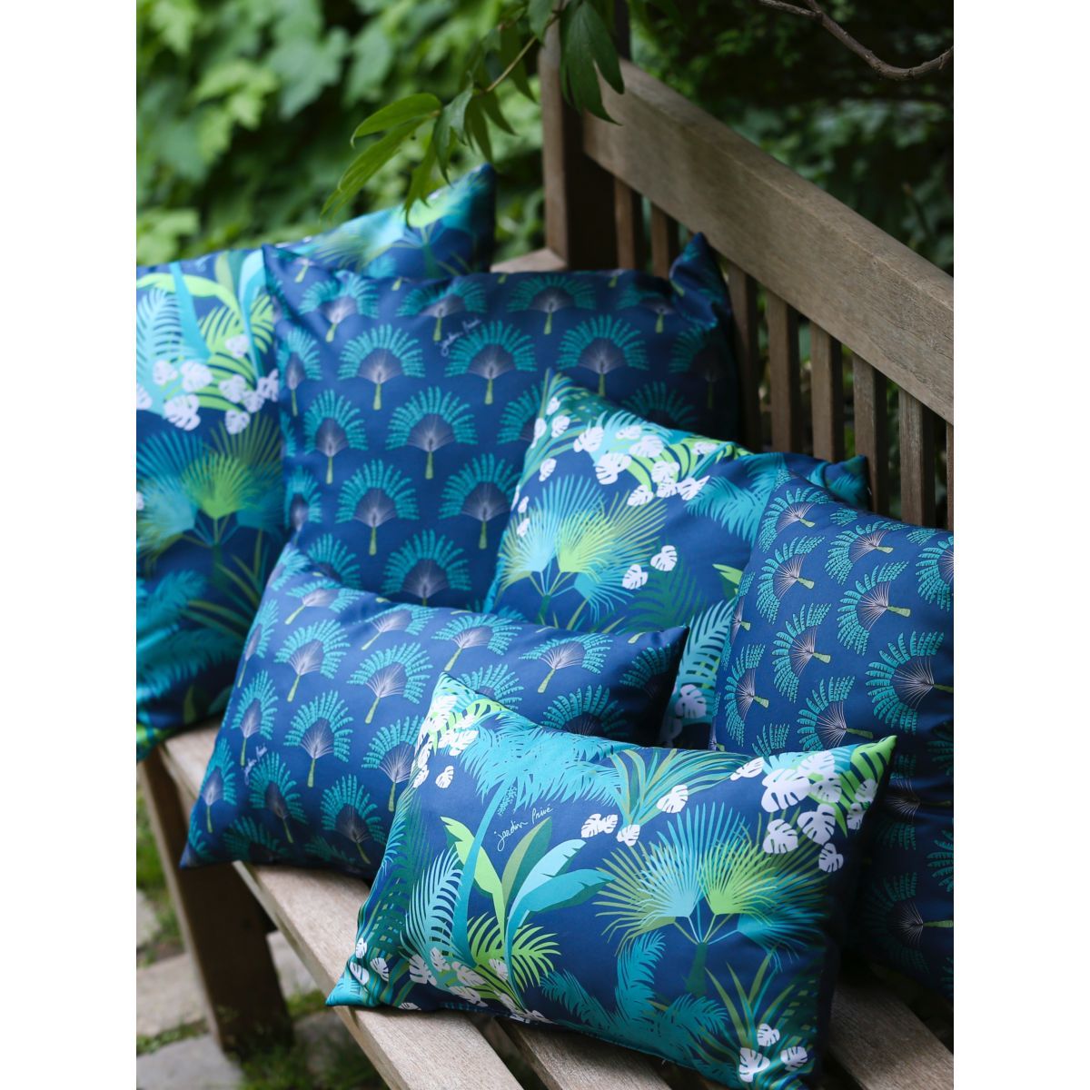 Jardin Privé Coussin déco de jardin 40x40 bleu marine GOA