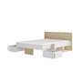 Voir la diapositive 5 : DIAGONE DIAGONE Lit adulte avec tiroirs de rangement - Chene et blanc - 140 x 190 - SWIVEL