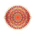 SUD TRADING Coussin rond Mandala - Diam. 45 cm. Coloris disponibles : Orange