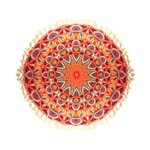 SUD TRADING Coussin rond Mandala - Diam. 45 cm. Coloris disponibles : Orange
