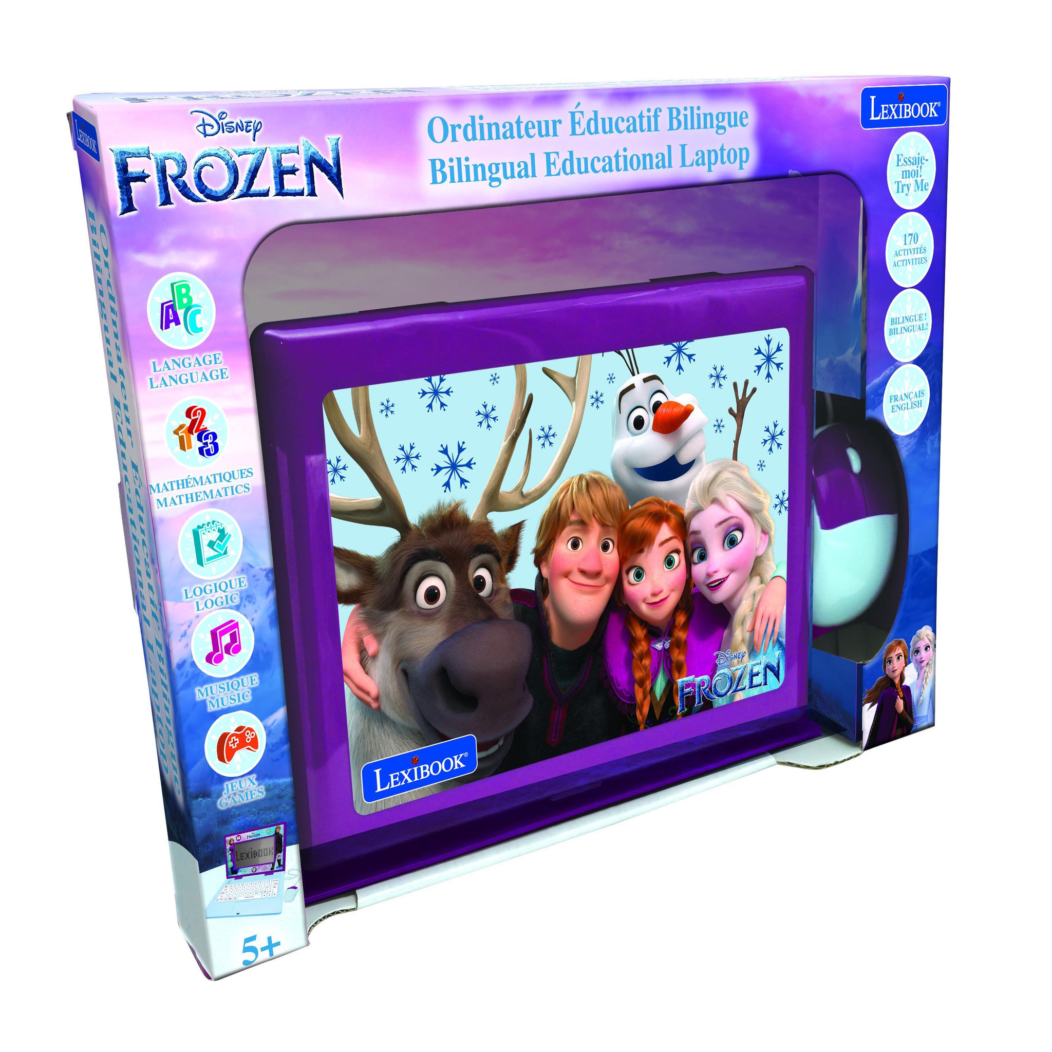 Voir la diapositive 3 : Lexibook Ordinateur portable  6.7” éducatif bilingue La reigne des neige (FR/EN)
