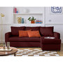 Voir la diapositive 1 : BEST MOBILIER Martha - canapé d'angle réversible 4 places - convertible avec coffre - en tissu