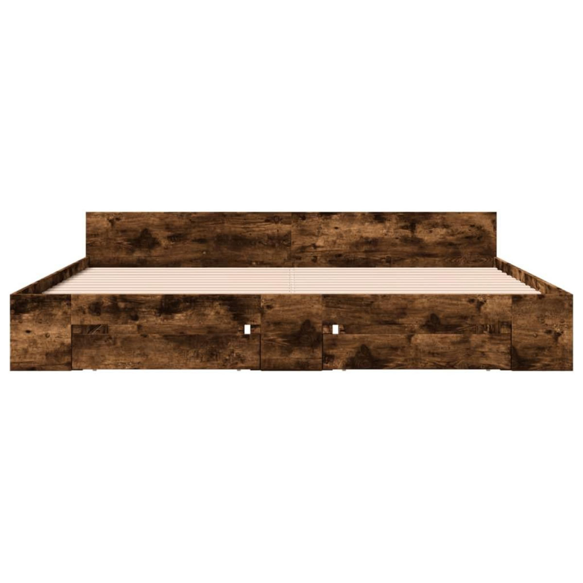 VIDAXL Cadre de lit avec tiroirs sans matelas chene fume 180x200 cm