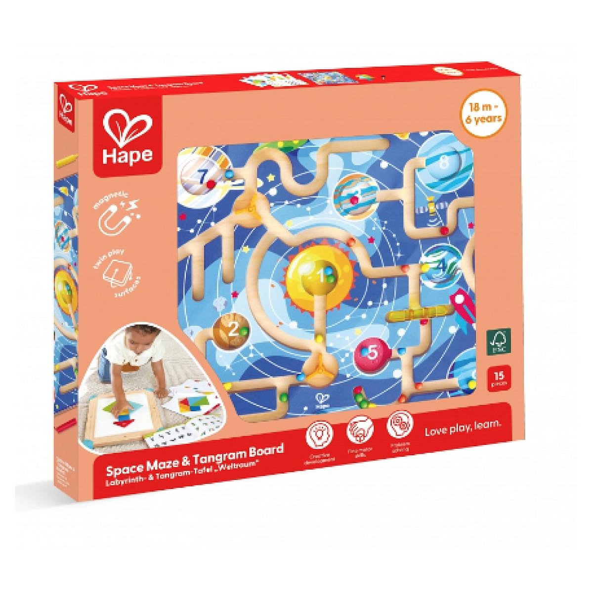 Hape Labyrinthe magnetique tangram - 3 en 1