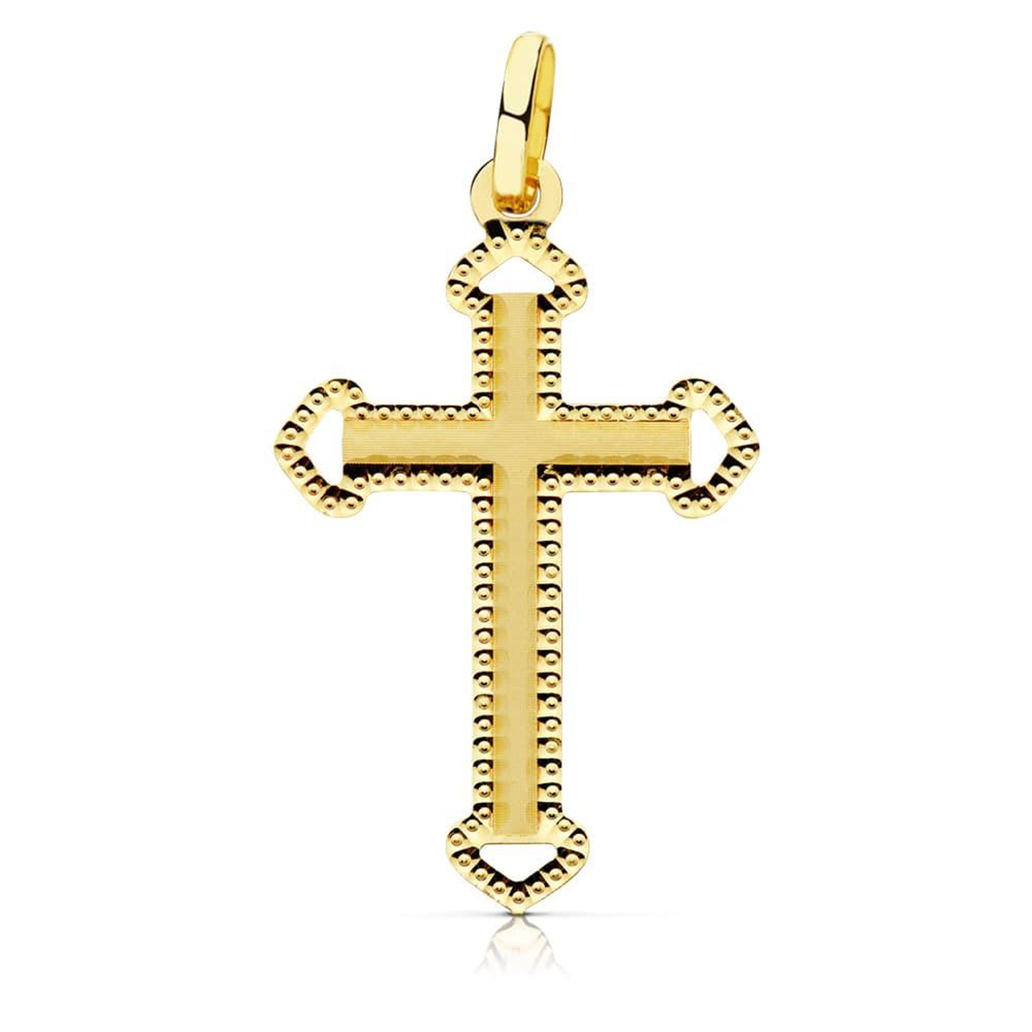 L'ATELIER D'AZUR Pendentif - Médaille Croix Or 18 Carats 750 Jaune - Chaine Offerte