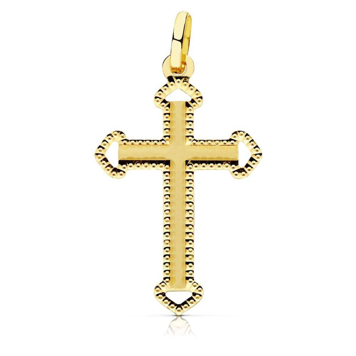 L'ATELIER D'AZUR Pendentif - Médaille Croix Or 18 Carats 750 Jaune - Chaine Offerte