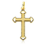 L'ATELIER D'AZUR Pendentif - Médaille Croix Or 18 Carats 750 Jaune - Chaine Offerte
