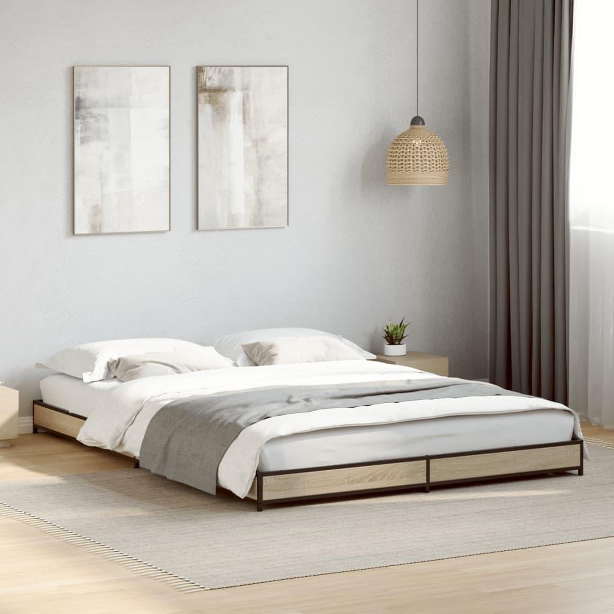 VIDAXL Cadre de lit sans matelas chene sonoma 120x200 cm