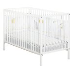 BABY PRICE Lit bébé 60x120cm sommier réglable en hauteur, barreaux blanc, collection FIRST