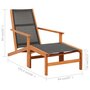Voir la diapositive 6 : VIDAXL Chaise de jardin et repose-pied Eucalyptus solide et textilene