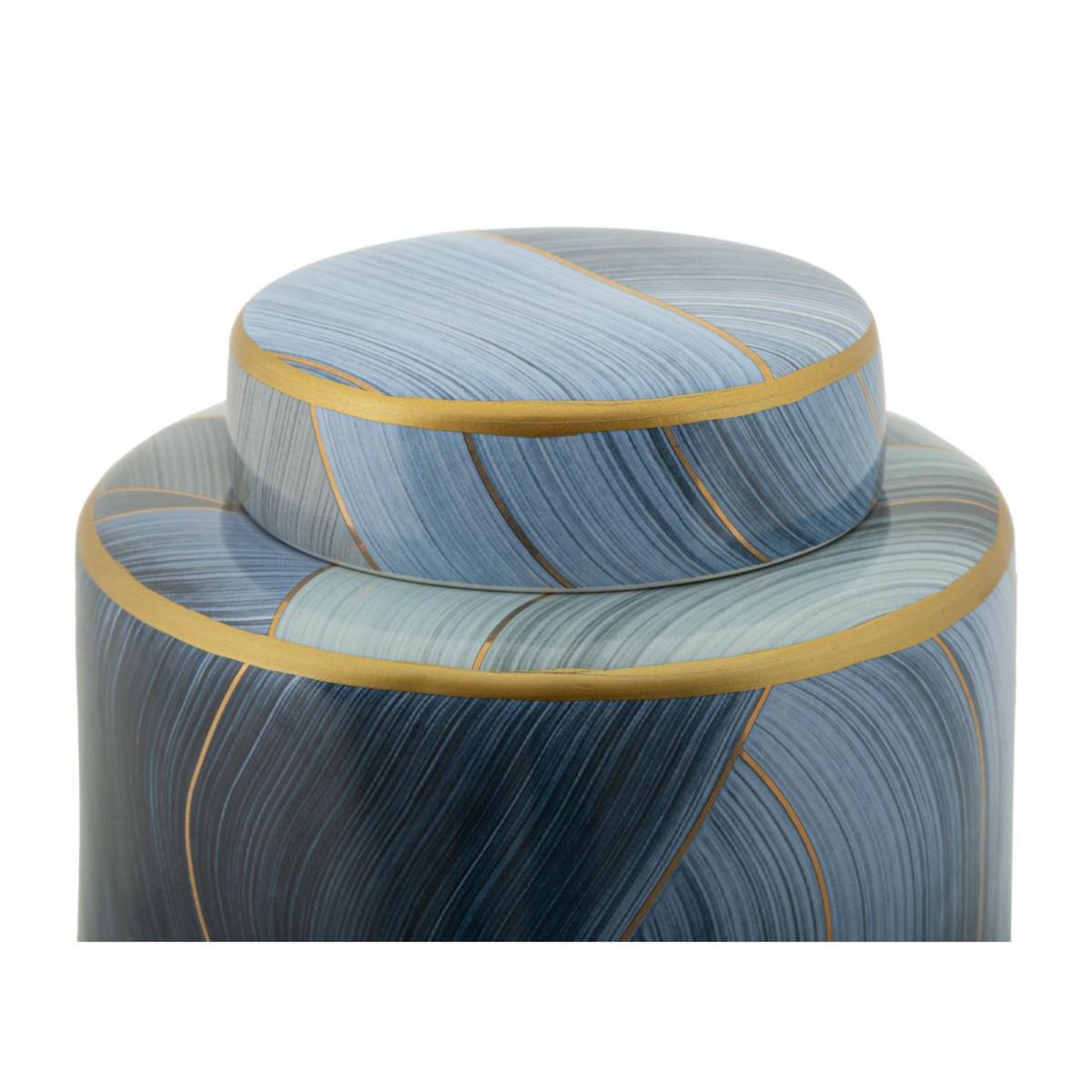 Voir la diapositive 2 : Paris Prix Vase cylindrique en céramique  elegant  34cm bleu