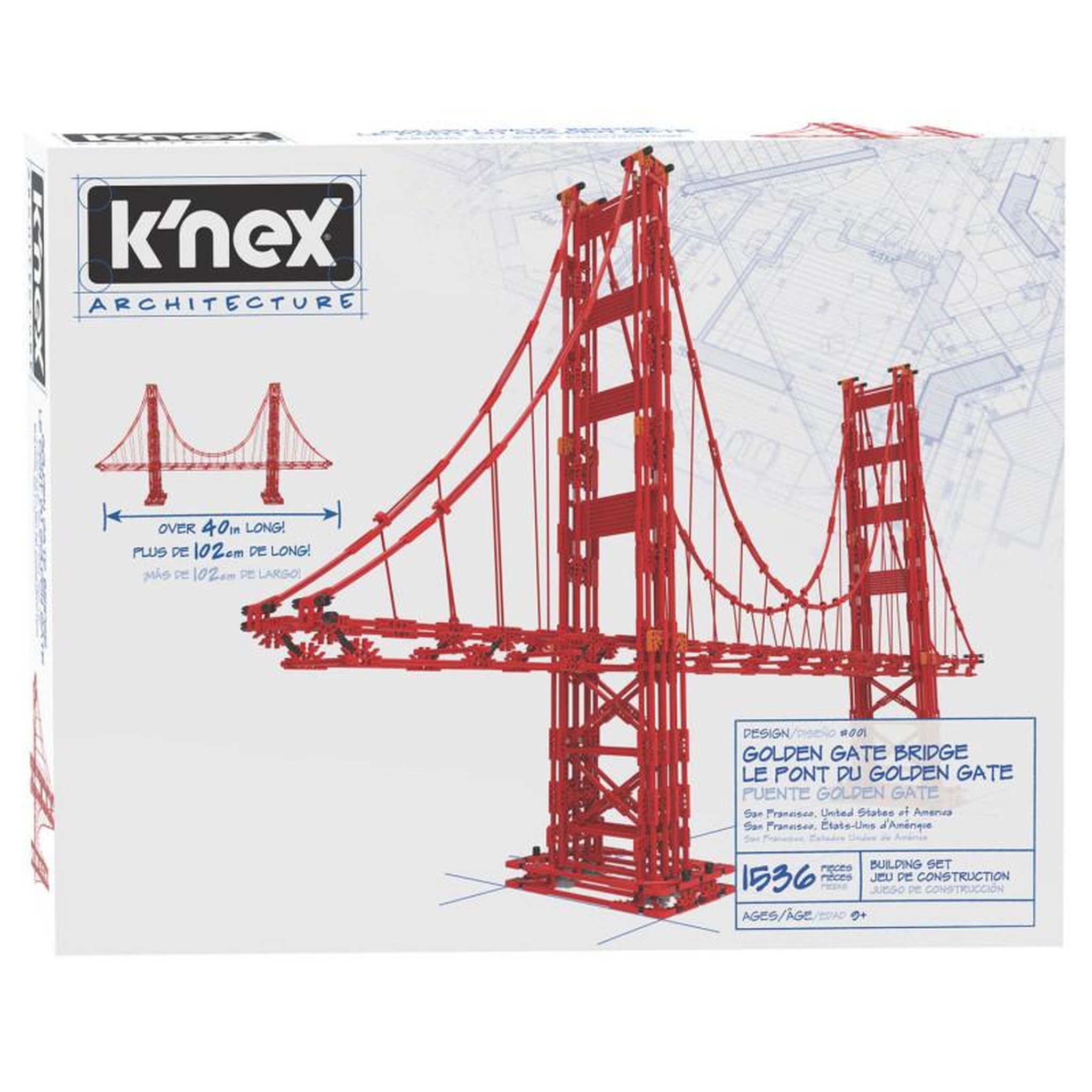 K'NEX K'NEX K& 39 Nex Architecture Building Set - Golden Gate Bridge, 1536 pcs.