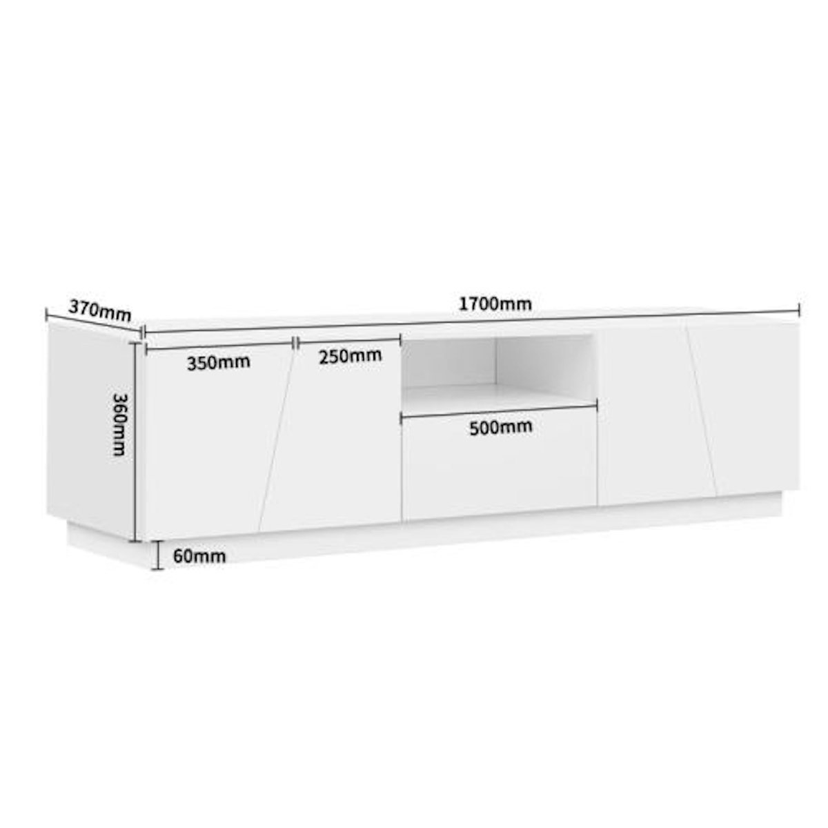 MERAX Meuble tv blanc 170 cm mdf