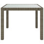 Voir la diapositive 3 : VIDAXL Table de jardin 90x90x75 cm Verre trempe et resine tressee Gris