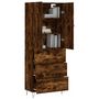 Voir la diapositive 3 : VIDAXL Buffet haut Chene fume 69,5x34x180 cm Bois d'ingenierie