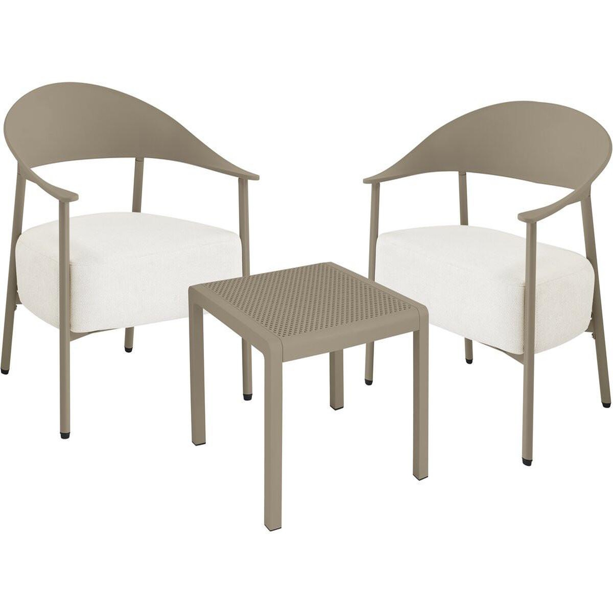 Habitat et Jardin Salon de jardin en métal et plastique  céora  - 2 places - taupe