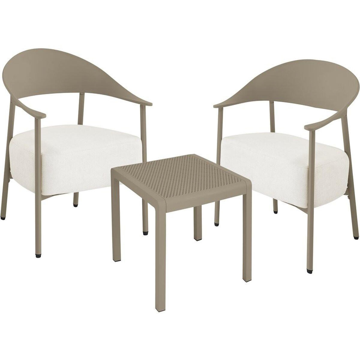 Habitat et Jardin Salon de jardin en métal et plastique  Céora  - 2 places - Taupe