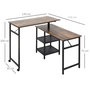 Voir la diapositive 3 : HOMCOM Bureau informatique design industriel modulable bureau d'angle 2 étagères aspect vieux bois métal noir