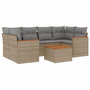 Voir la diapositive 2 : VIDAXL Salon de jardin avec coussins 7pcs melange beige resine tressee