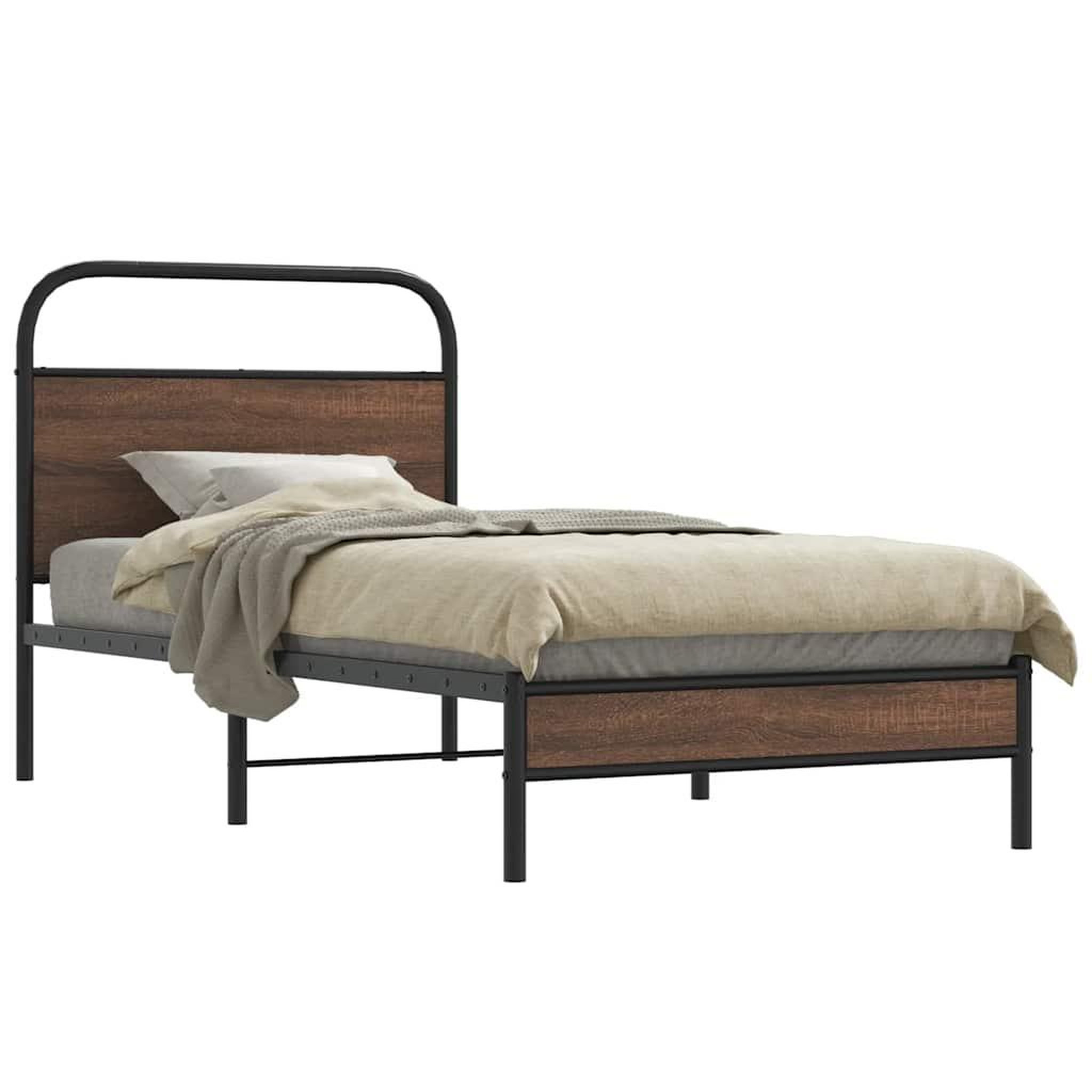 VIDAXL Cadre de lit sans matelas 100x200 cm chene marron