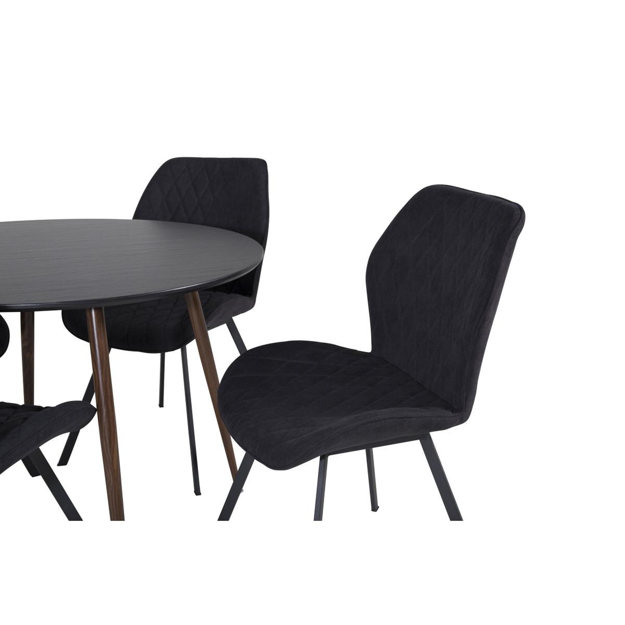Voir la diapositive 2 : Paris Prix Ensemble table à manger & 4 chaises  plaza & gemma  100cm noir