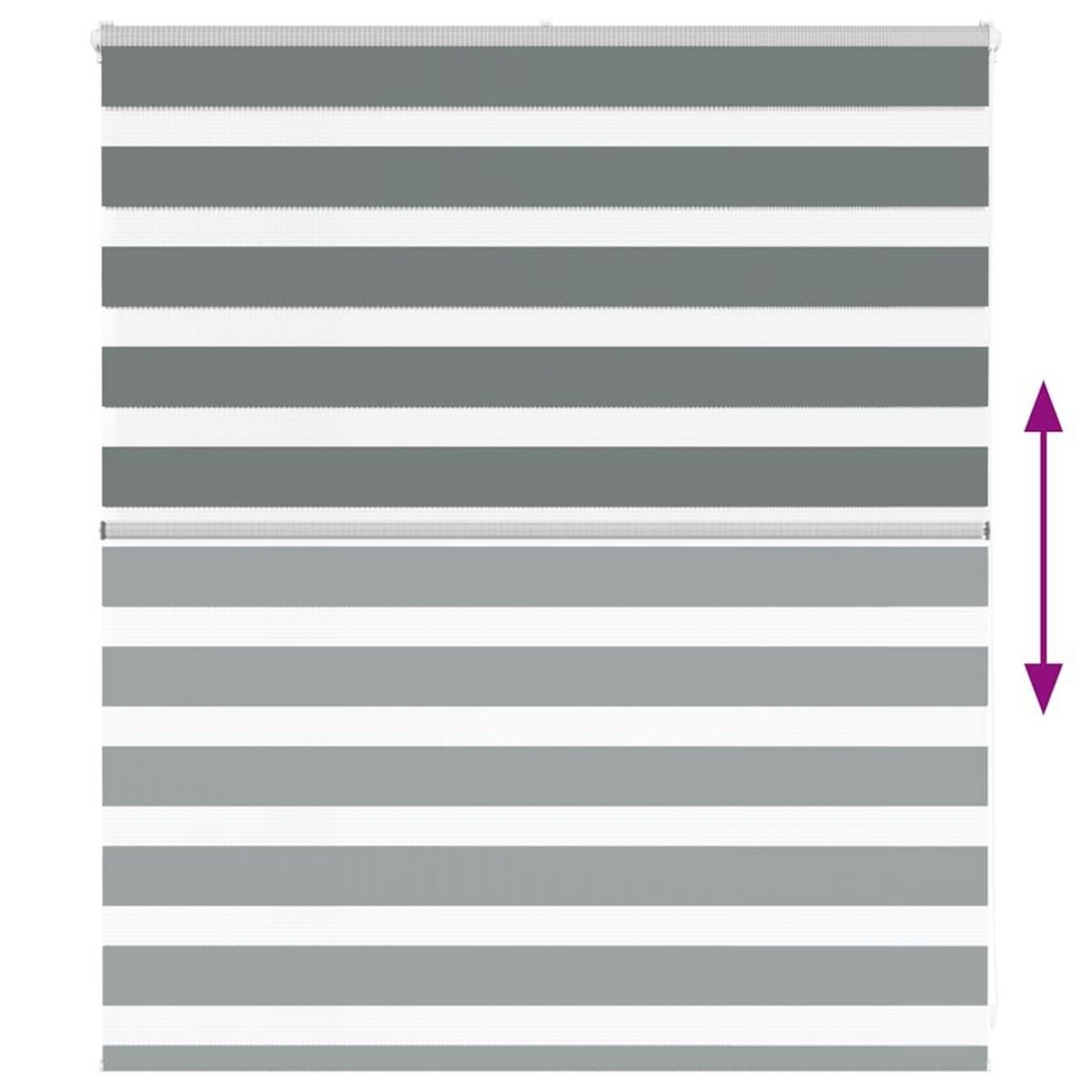 VIDAXL Store zebre gris fonce largeur du tissu 120,9 cm polyester